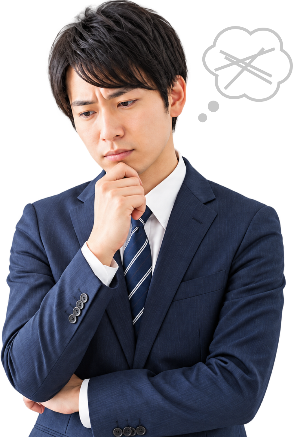 退去や原状回復について悩んでいる男性